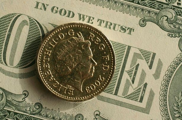 British-pound-coin-can-be-seen-next-to-American-Dollar-note