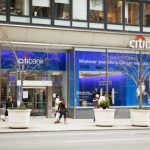 Citigroup shares fall for a third straight session on Tuesday, bank announces the launch of Citi Virtual Accounts